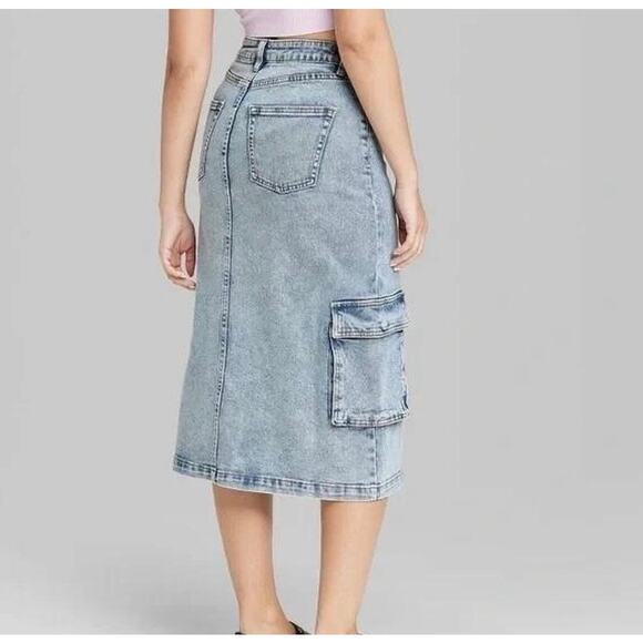 Wild Fable | Denim Cargo Midi Skirt | New With Tags | Size XS - Picture 3 of 7